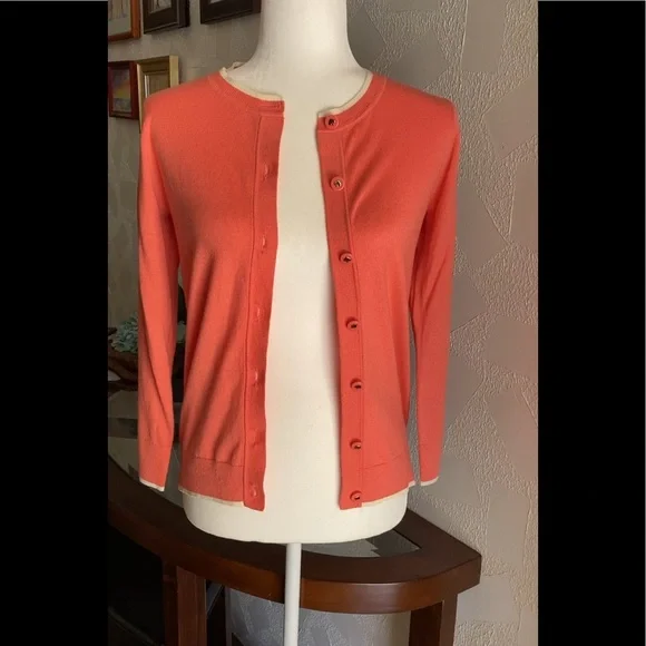 Kate Spade Signature Button Silk Blend Cardigan Sweater NWT